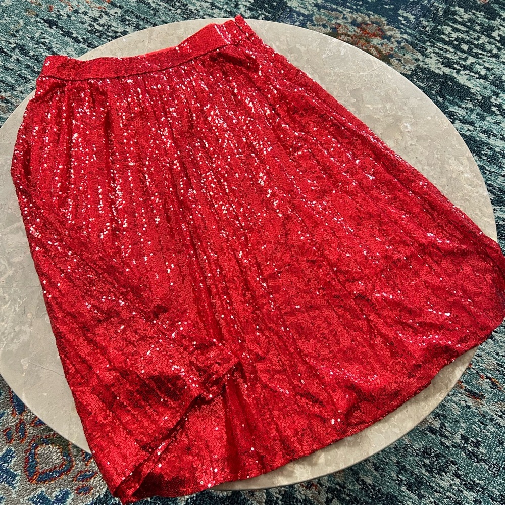 Lena Sparkling Red A-Line Skirt